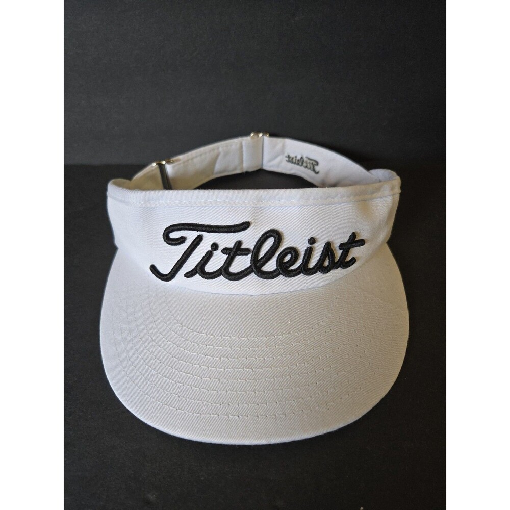 Titleist Hat Mens White Visor FootJoy  Golf New Era White Embroidered Adjustable